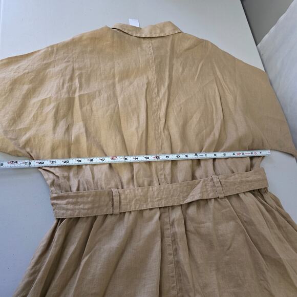 Banana Republic Utility Shirt Dress Women's XL Tan Belted Short Sleeve NWT - Picture 12 of 16